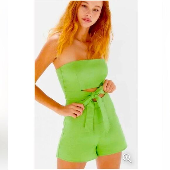 Urban Outfitters Strapless Tie Front Romper - Picture 1 of 3
